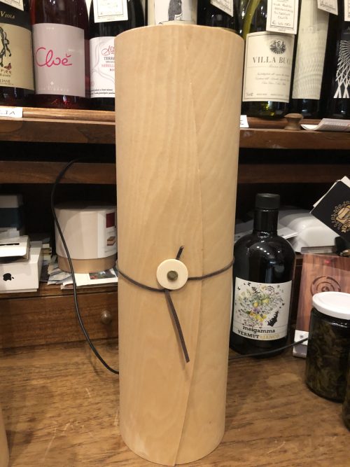 Renoir Astuccio Portabottiglia Cilindro in Foglia di Legno