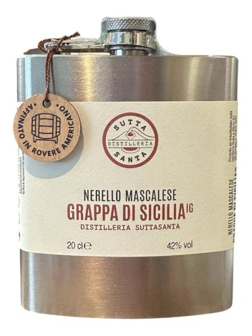 Sutta a Santa Grappa Affinata in Rovere Americano Fiaschetta 0,20 Lt. 42%
