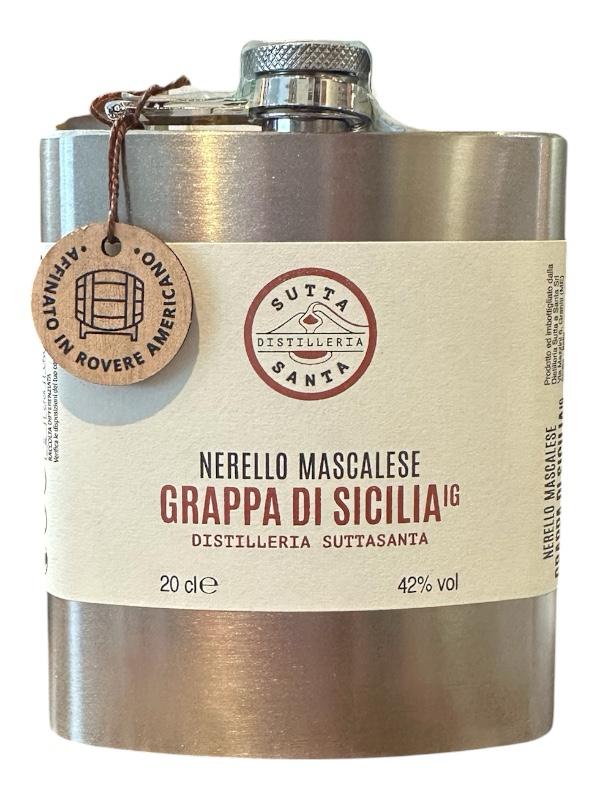 Sutta a Santa Grappa Affinata in Rovere Americano Fiaschetta 0,20 Lt. 42%